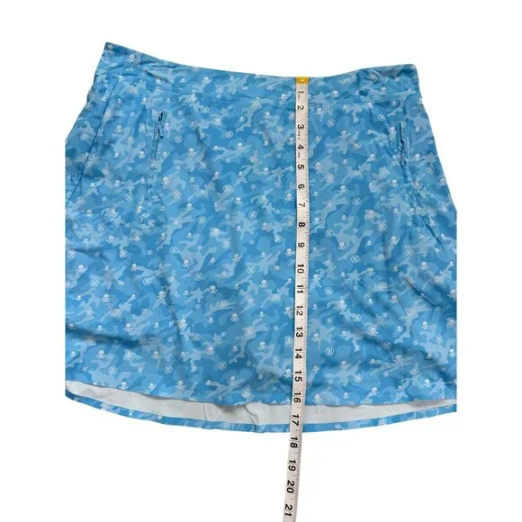 G/Fore G4 Womens Golf Skort Camo Skulls Tees Print Blue Nylon Size L - Picture 5 of 6
